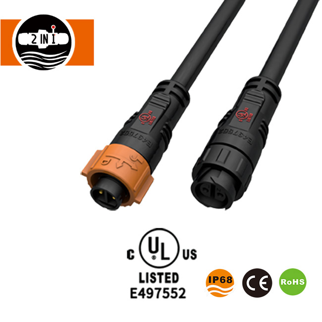 UL-vermelde M16 waterdichte automatische vergrendelingskabelconnector